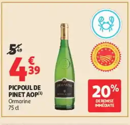 Auchan Picpoul de pinet aop offre