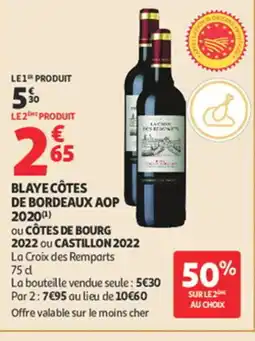 Auchan Blaye côtes de bordeaux aop 2020 offre