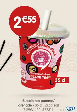 b&m O's bubble bubble tea pomme/grenade offre