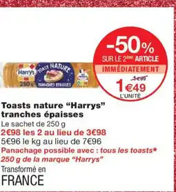 Monoprix HARRYS Toasts nature tranches épaisses offre