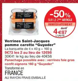 Monoprix GUYADER Verrines Saint-Jacques pomme carotte offre
