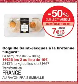 Monoprix BIGARD Coquille Saint-Jacques à la bretonne offre
