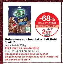 Monoprix LUTTI Guimauves au chocolat au lait Noël offre