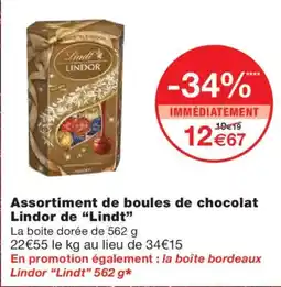 Monoprix LINDT Assortiment de boules de chocolat offre