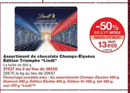Monoprix LINDT Assortiment de chocolats Champs-Élysées Édition Triomphe offre