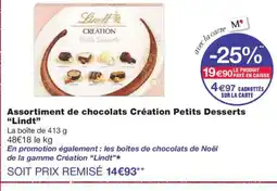 Monoprix LINDT Assortiment de chocolats Création Petits Desserts offre