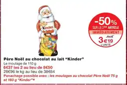 Monoprix KINDER Père Noël au chocolat au lait offre