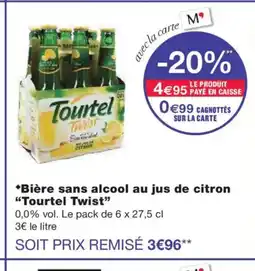 Monoprix TOURTEL TWIST Bière sans alcool au jus de citron offre