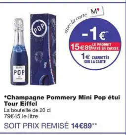 Monoprix Champagne Pommery Mini Pop étui Tour Eiffel offre