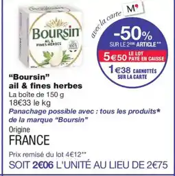 Monoprix BOURSIN ail & fines herbes offre