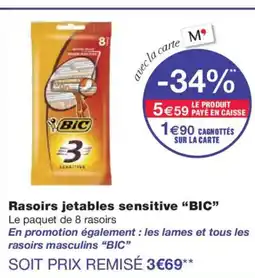 Monoprix BIC Rasoirs jetables sensitive offre