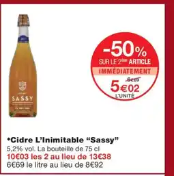 Monoprix SASSY Cidre L'Inimitable offre