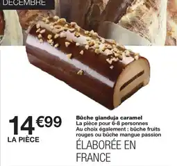 Monoprix Bûche gianduja caramel offre