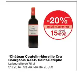 Monoprix Château Coutelin-Merville Cru Bourgeois A.O.P. Saint-Estèphe offre