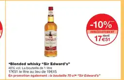 Monoprix SIR EDWARDS Blended whisky offre