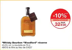 Monoprix WOODFORD Whisky Bourbon réserve offre
