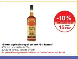 Monoprix ST JAMES Rhum agricole royal ambré offre