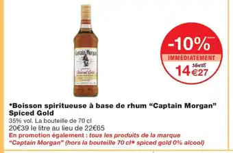 Monoprix CAPTAIN MORGAN Boisson spiritueuse à base de rhum Spiced Gold offre