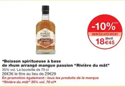 Monoprix RIVIÈRE DU MÂT Boisson spiritueuse à base de rhum arrangé mangue passion offre