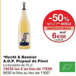 Monoprix Hecht & Bannier A.O.P. Picpoul de Pinet offre