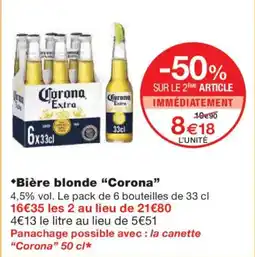 Monoprix CORONA Bière blonde offre