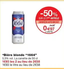 Monoprix 1664 Bière blonde offre