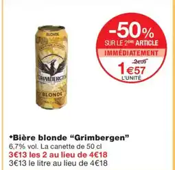 Monoprix GRIMBERGEN Bière blonde offre