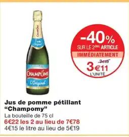 Monoprix CHAMPOMY Jus de pomme pétillant offre