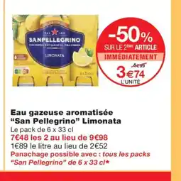 Monoprix SAN PLLEGRINO Eau gazeuse aromatisée Limonata offre