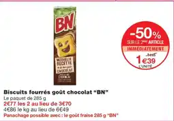 Monoprix BN Biscuits fourrés goût chocolat offre