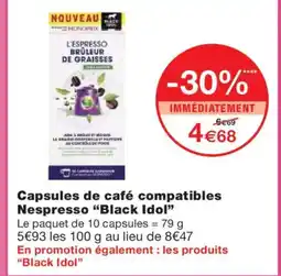 Monoprix BLACK IDOL Capsules de café compatibles Nespresso offre