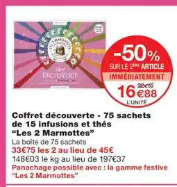 Monoprix LES 2 MARMOTTES Coffret découverte - 75 sachets de 15 infusions et thés offre