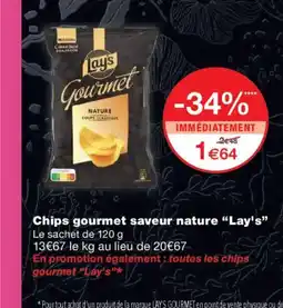 Monoprix LAY'S Chips gourmet saveur nature offre