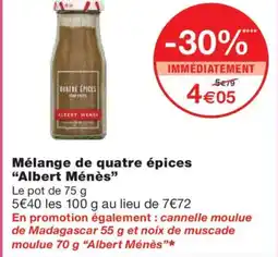 Monoprix ALBERT MÉNÈS Mélange de quatre épices offre
