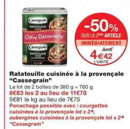 Monoprix CASSEGRAIN Ratatouille cuisinée à la provençale offre