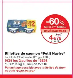 Monoprix PETIT NAVIRE Rillettes de saumon offre