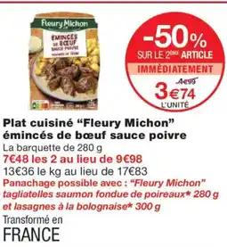 Monoprix FLEURY MICHON Plat cuisiné émincés de bœuf sauce poivre offre