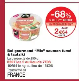 Monoprix MIX Bol gourmand saumon fumé & tzatziki offre