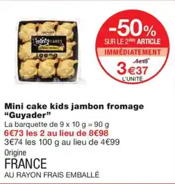 Monoprix GUYADER Mini cake kids jambon fromage offre
