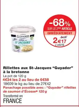 Monoprix GUYADER Rillettes aux St-Jacques à la bretonne offre