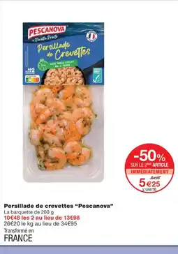 Monoprix PESCANOVA Persillade de crevettes offre