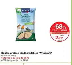 Monoprix VITAKRAFT Boules graisse biodégradables offre
