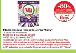 Monoprix FAIRY Tablettes lave-vaisselle citron offre