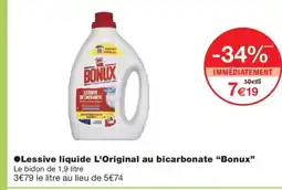 Monoprix BONUX Lessive liquide L'Original au bicarbonate offre