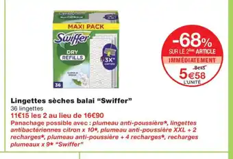 Monoprix SWIFFER Lingettes sèches balai offre