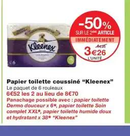 Monoprix KLEENEX Papier toilette coussiné offre