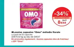 Monoprix OMO Lessive capsules mélodie florale offre