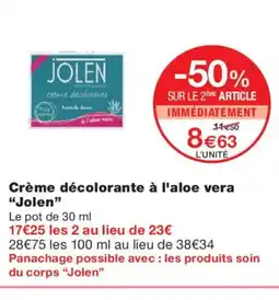 Monoprix JOLEN Crème décolorante à l'aloe vera offre