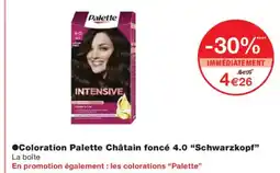 Monoprix SCHWARZKOPF Coloration Palette Châtain foncé 4.0 offre