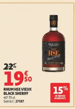 Auchan Rhum hse vieux black sheriff 40° offre